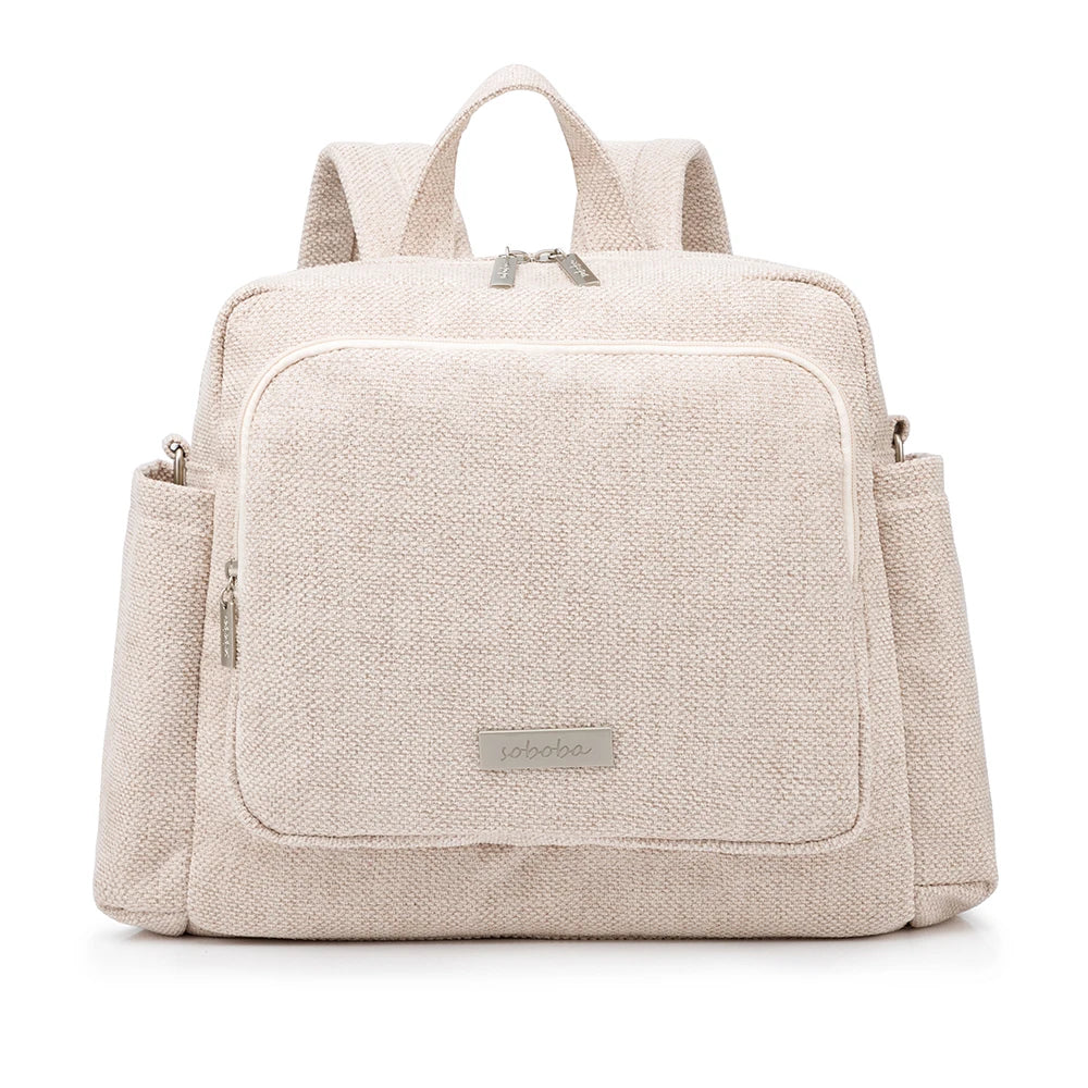 Corduroy Baby Changing Bag - White